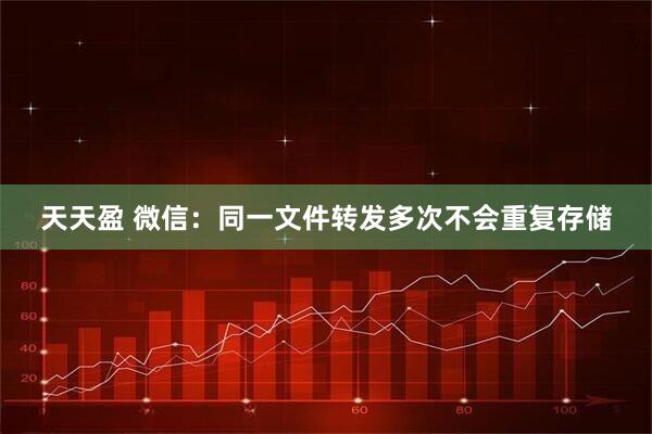 天天盈 微信：同一文件转发多次不会重复存储